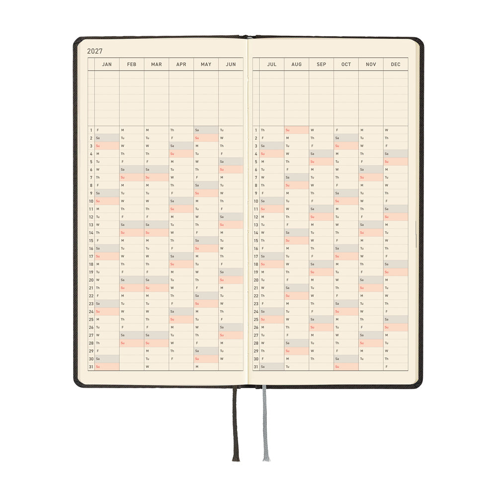 Hobonichi - Weeks Paper Series: Black Argyle - 2027-Planner-DutchMills
