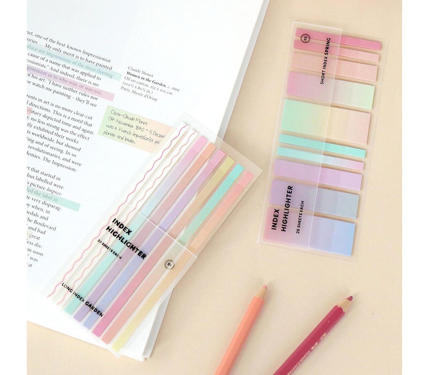 Iconic - Index Long Highlighter - 01 Garden-Sticky Notes-DutchMills