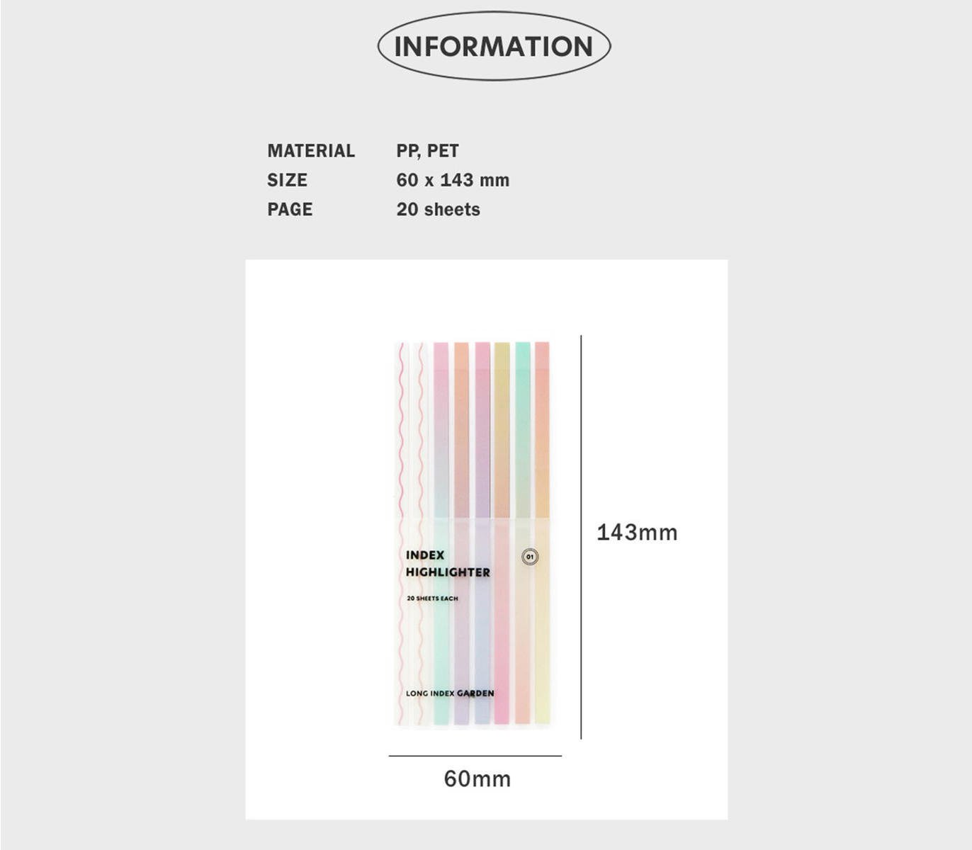 Iconic - Index Long Highlighter - 01 Garden-Sticky Notes-DutchMills