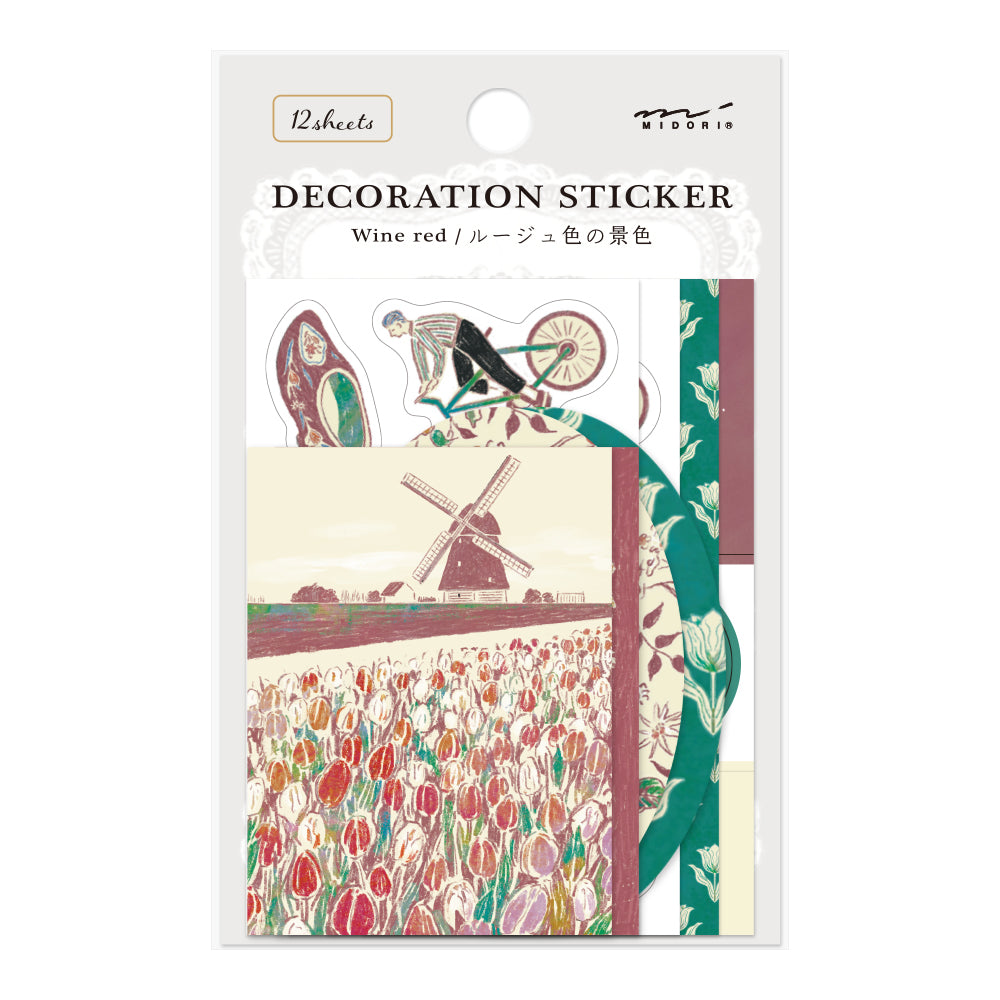 Midori - Decoration Sticker Dark Red-Sticker-DutchMills