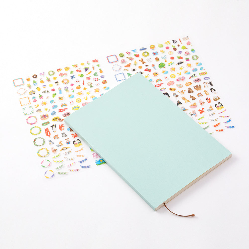 Midori - Diary with Stickers Light Blue-Dagboek-DutchMills