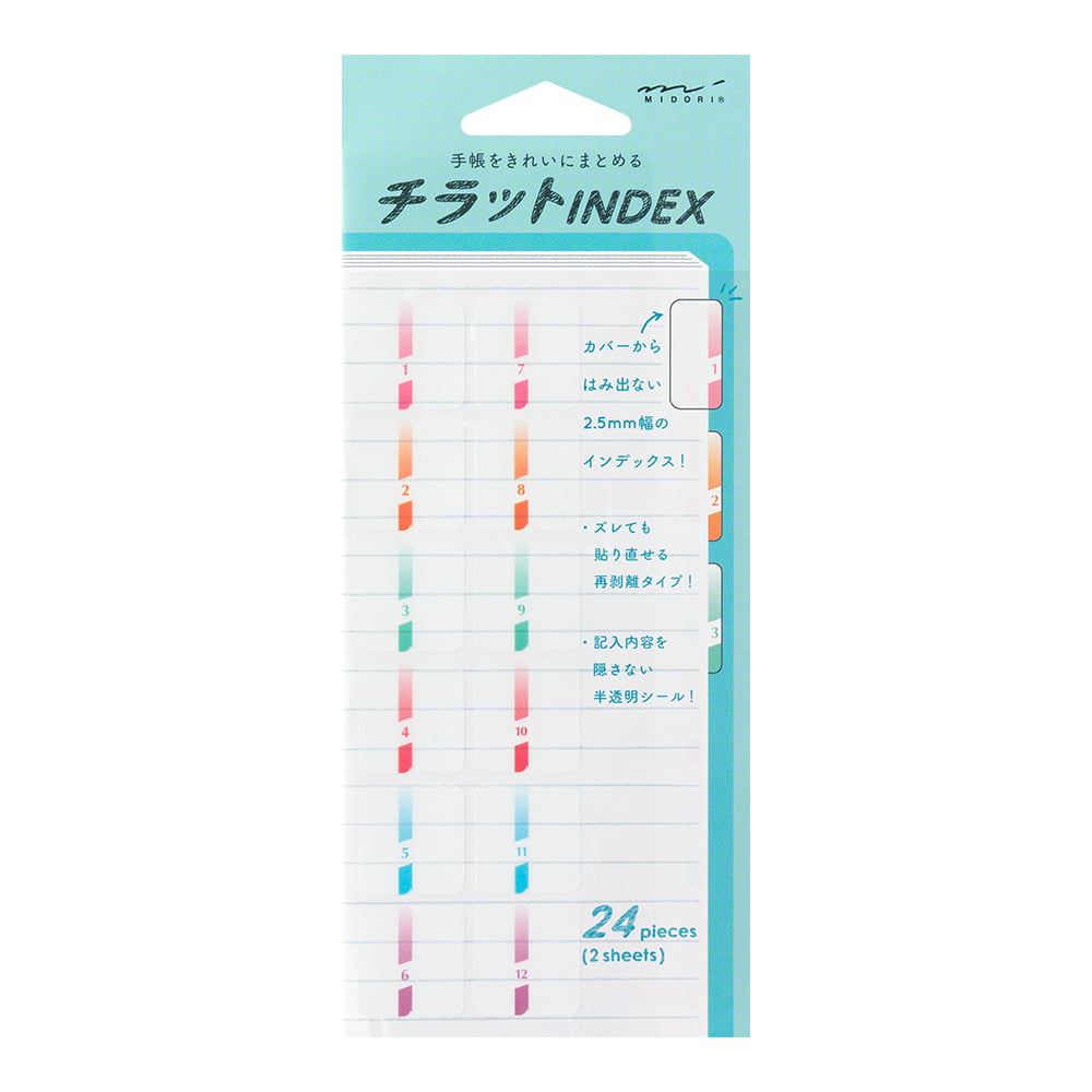 Midori - Index Label Chiratto Number Color-Index clips-DutchMills
