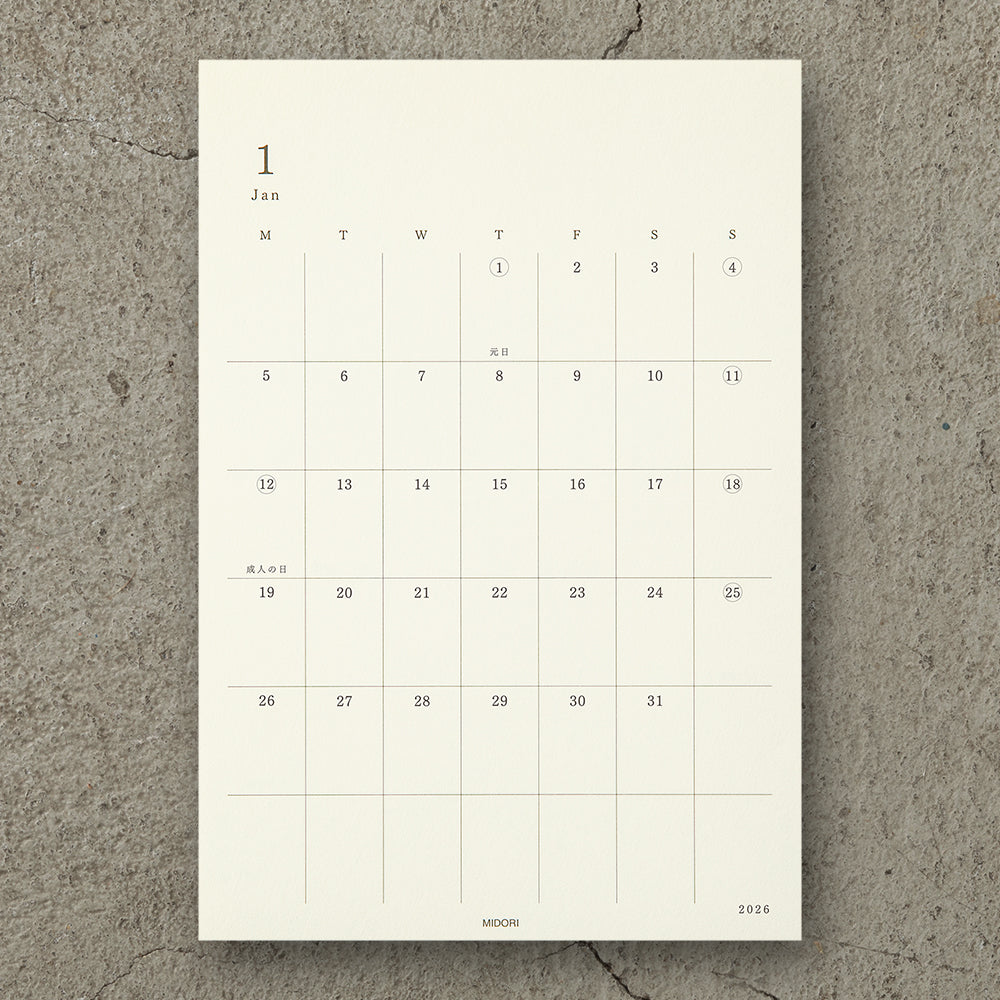 Midori - MD Diary Stickers 2026 L-Kalender-DutchMills