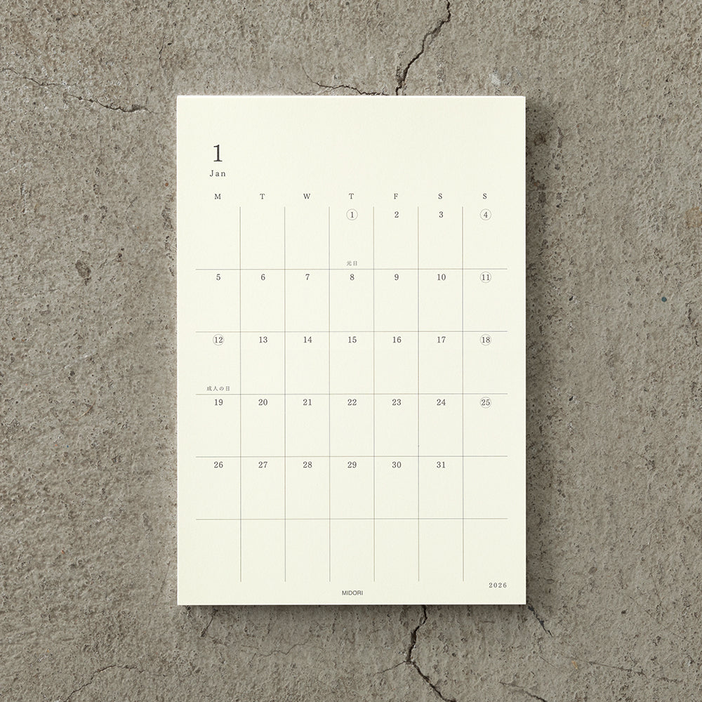 Midori - MD Diary Stickers 2026 M-Kalender-DutchMills