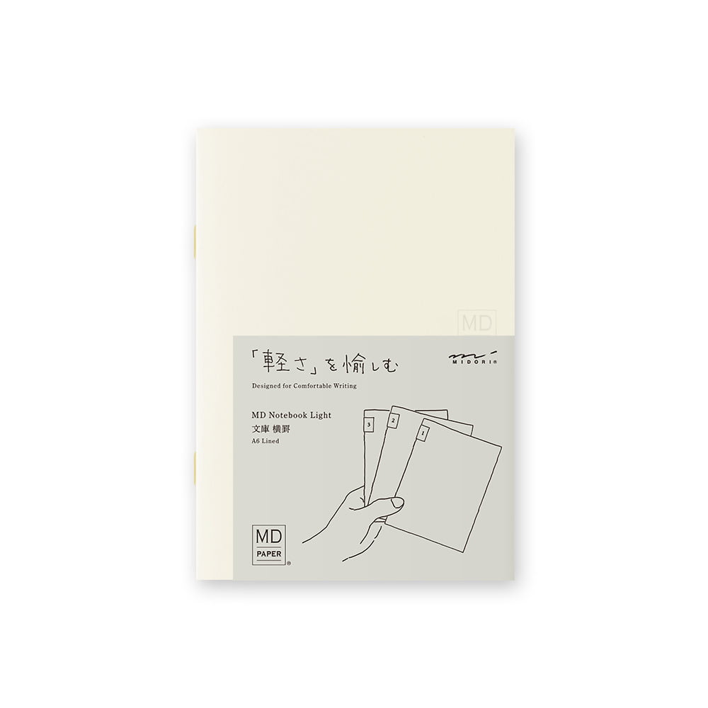 Midori - MD Notebook Light A6 Lined (3 stuks)-Notitieboek-DutchMills