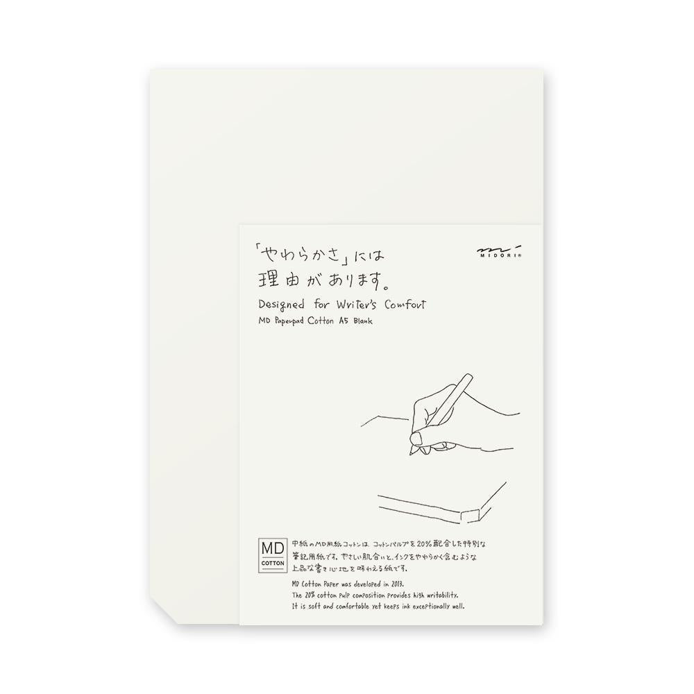 Midori - Paper Pad A5 Cotton Blank-Memo pad-DutchMills