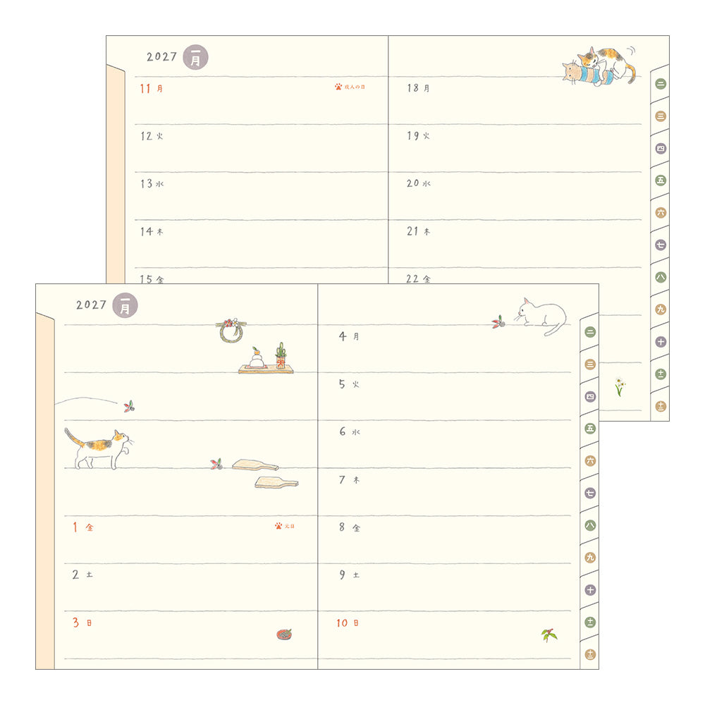 Midori - Pocket Diary A6 Cat 2027-Agenda-DutchMills