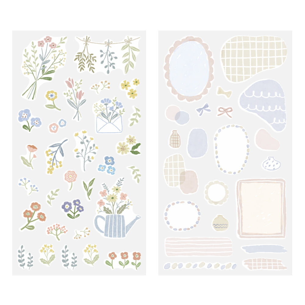 Midori - Sticker Two Sheets Flower-Sticker-DutchMills