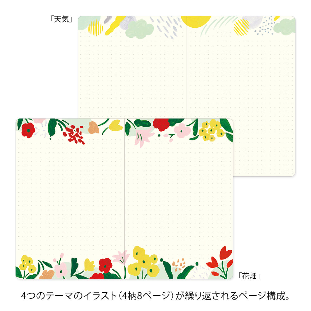 Midori - Yuru Log Notebook B6 Motif Textile-Notitieboek-DutchMills