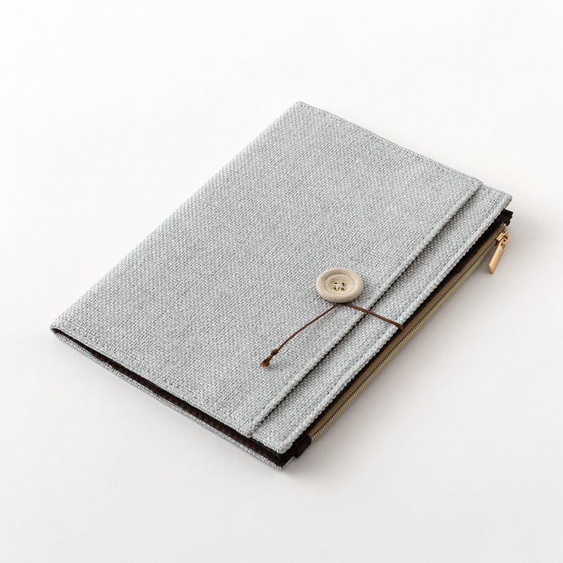 Midori - Yuru Log Notebook Cover B6 Cloth Grey-Midori-DutchMills