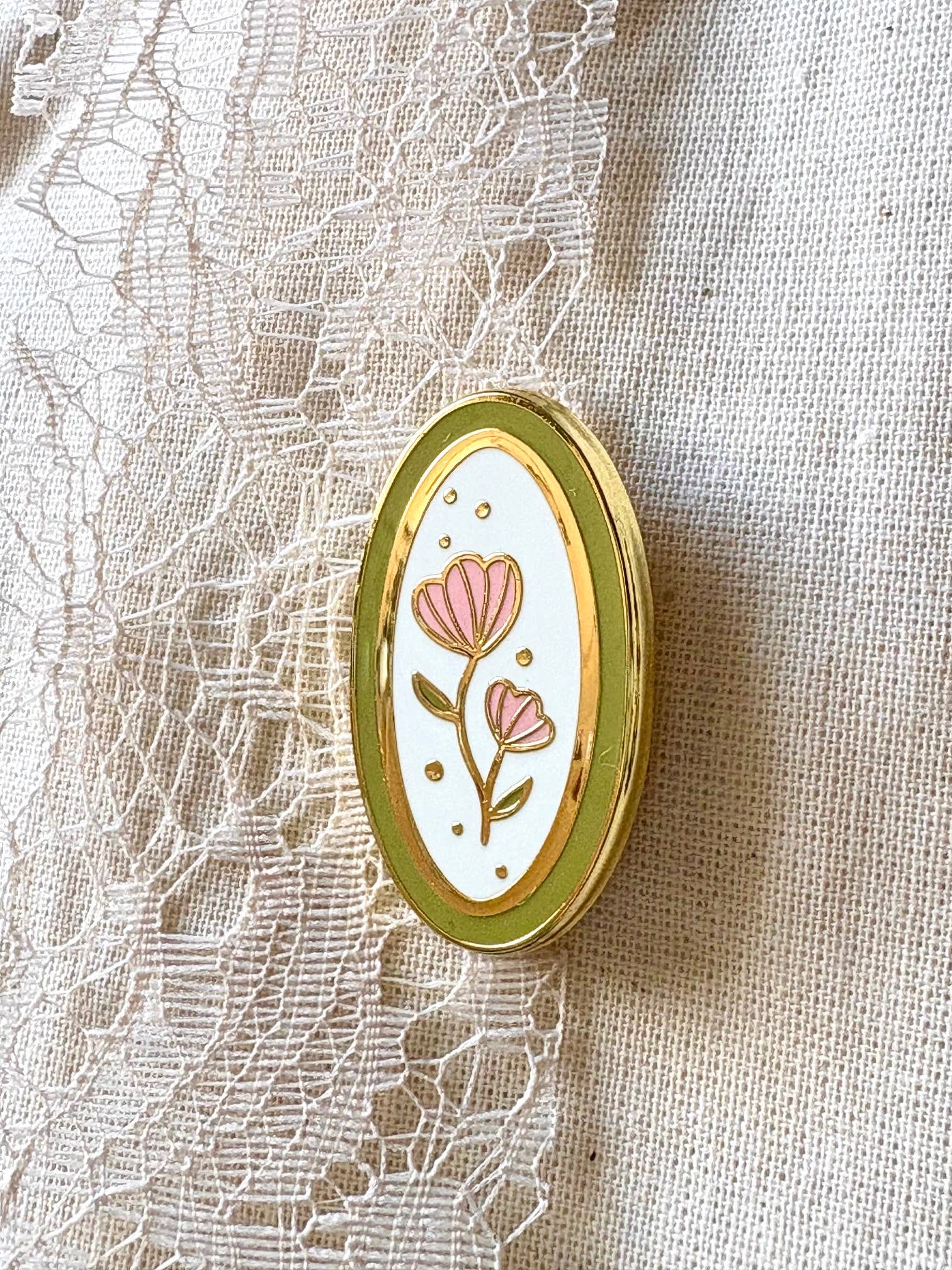 Emaille speld Bloemen-DutchMills