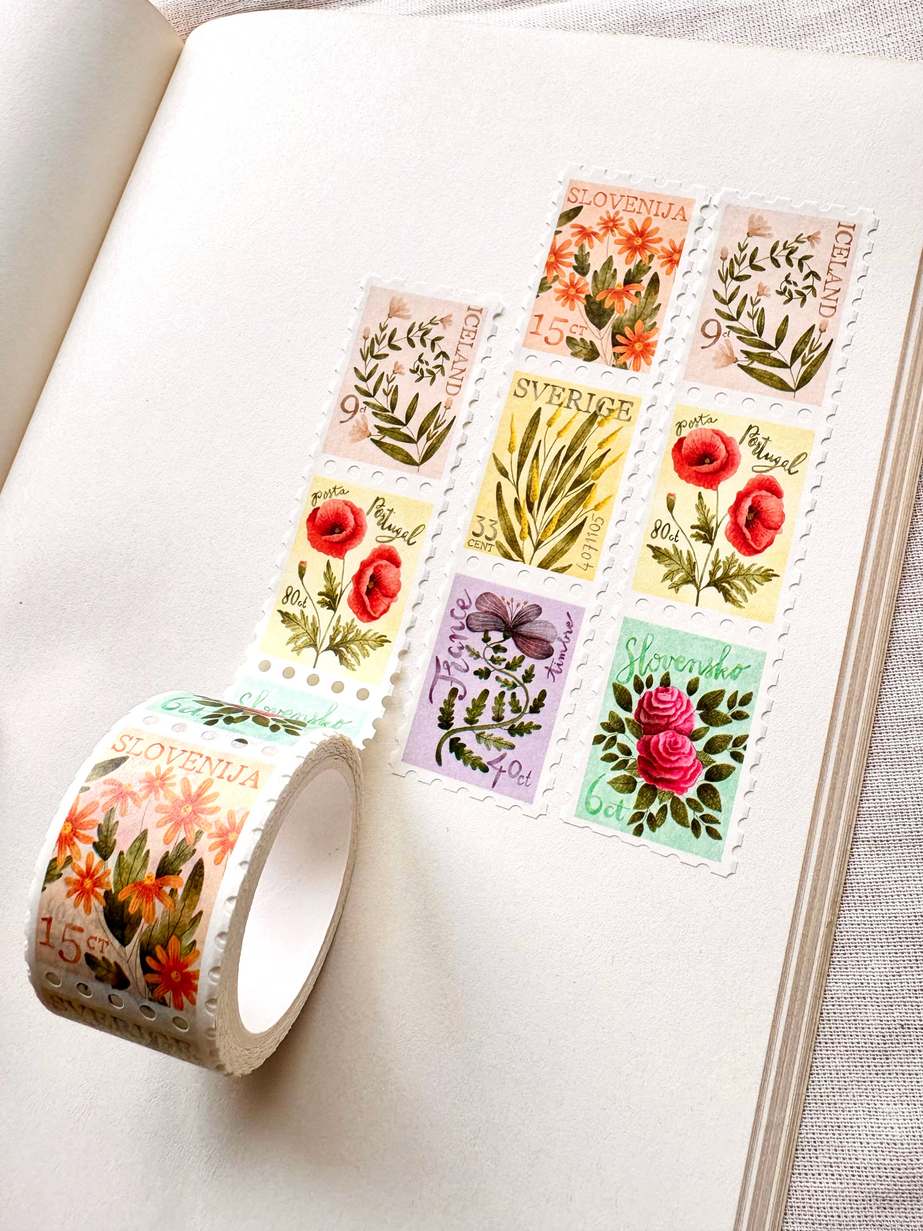Washi tape - Flower stamps-DutchMills