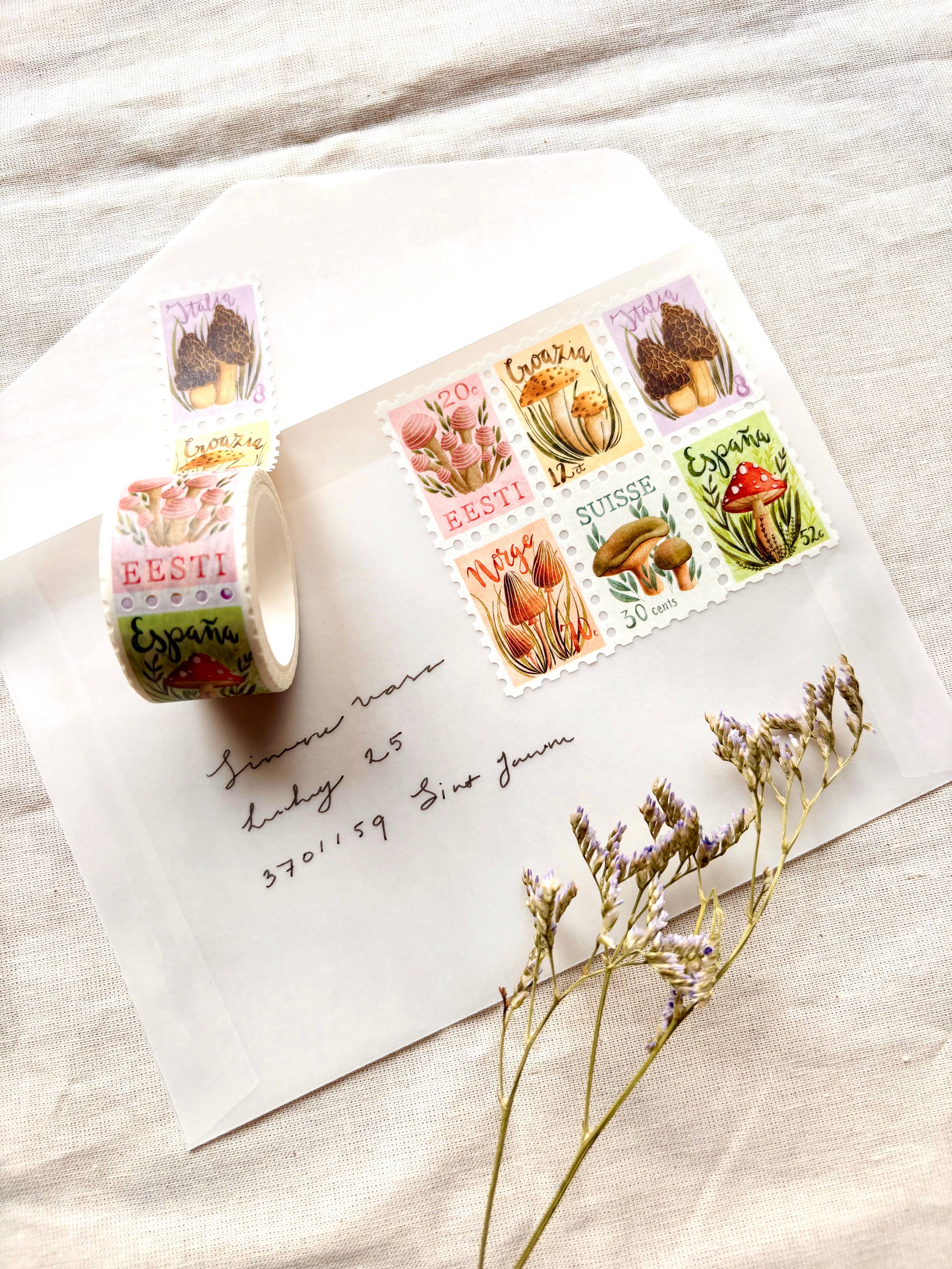Washi tape - Mushroom stamps-DutchMills
