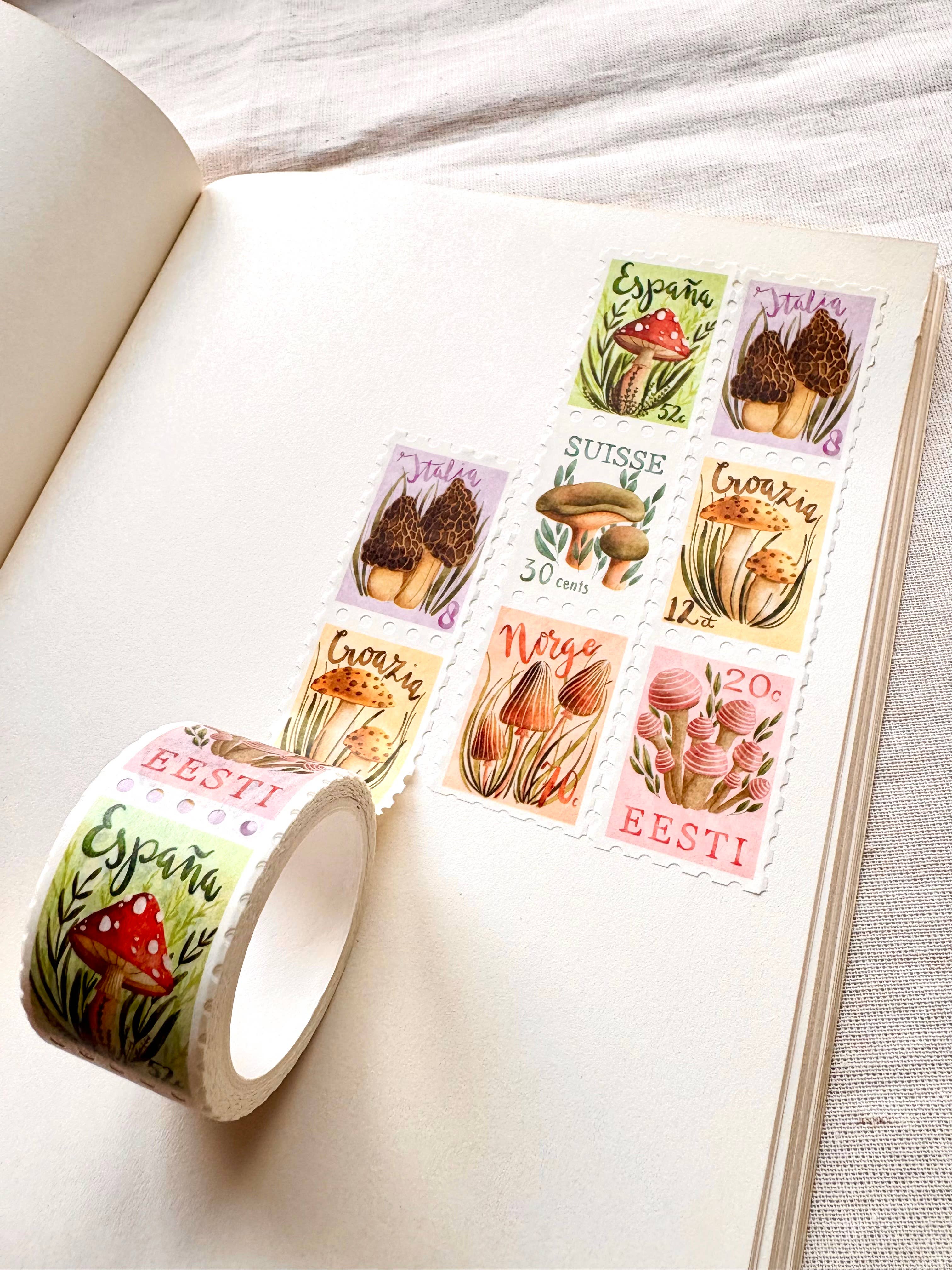 Washi tape - Mushroom stamps-DutchMills