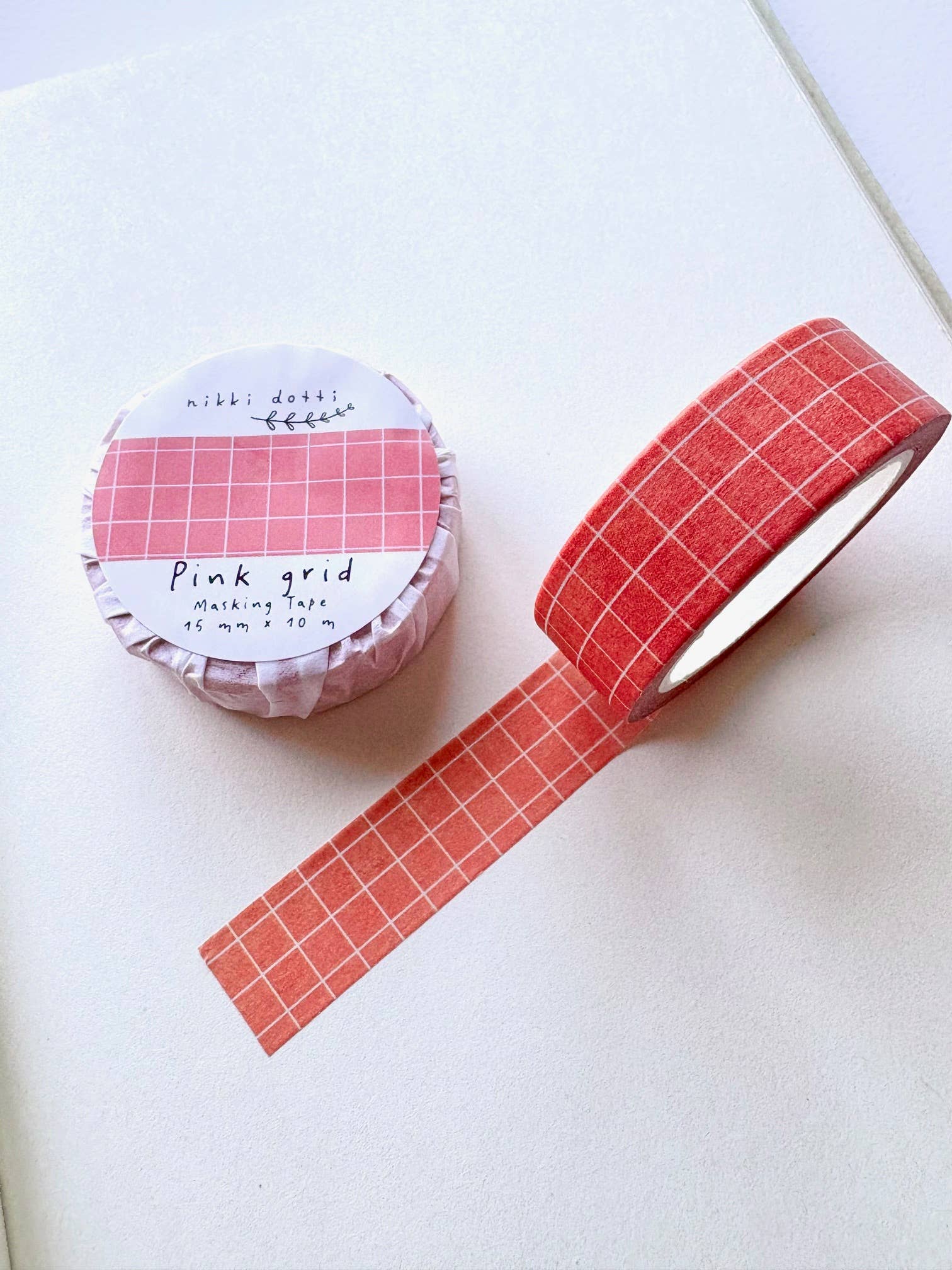 Washi tape - Pink grid-DutchMills