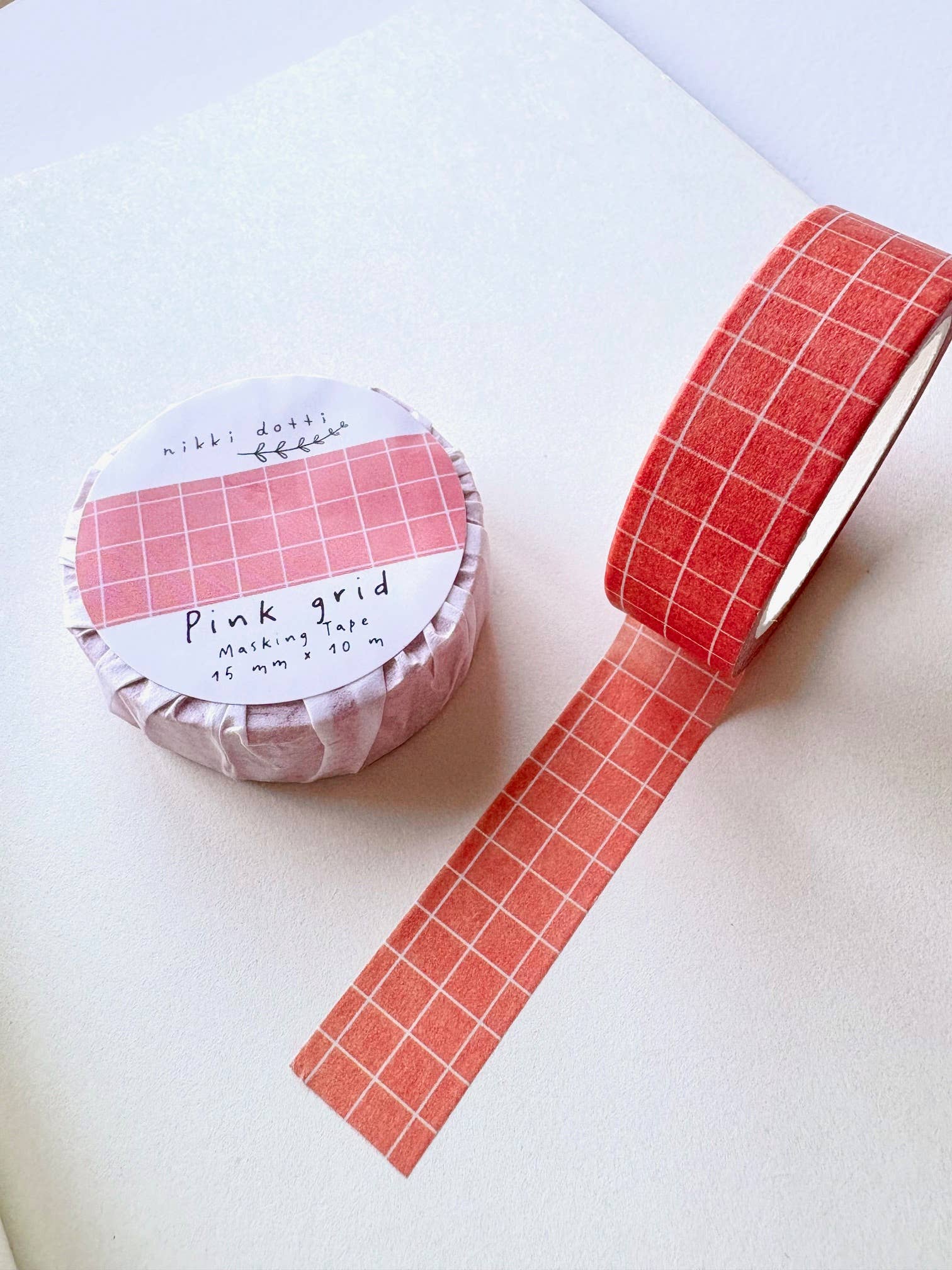 Washi tape - Pink grid-DutchMills