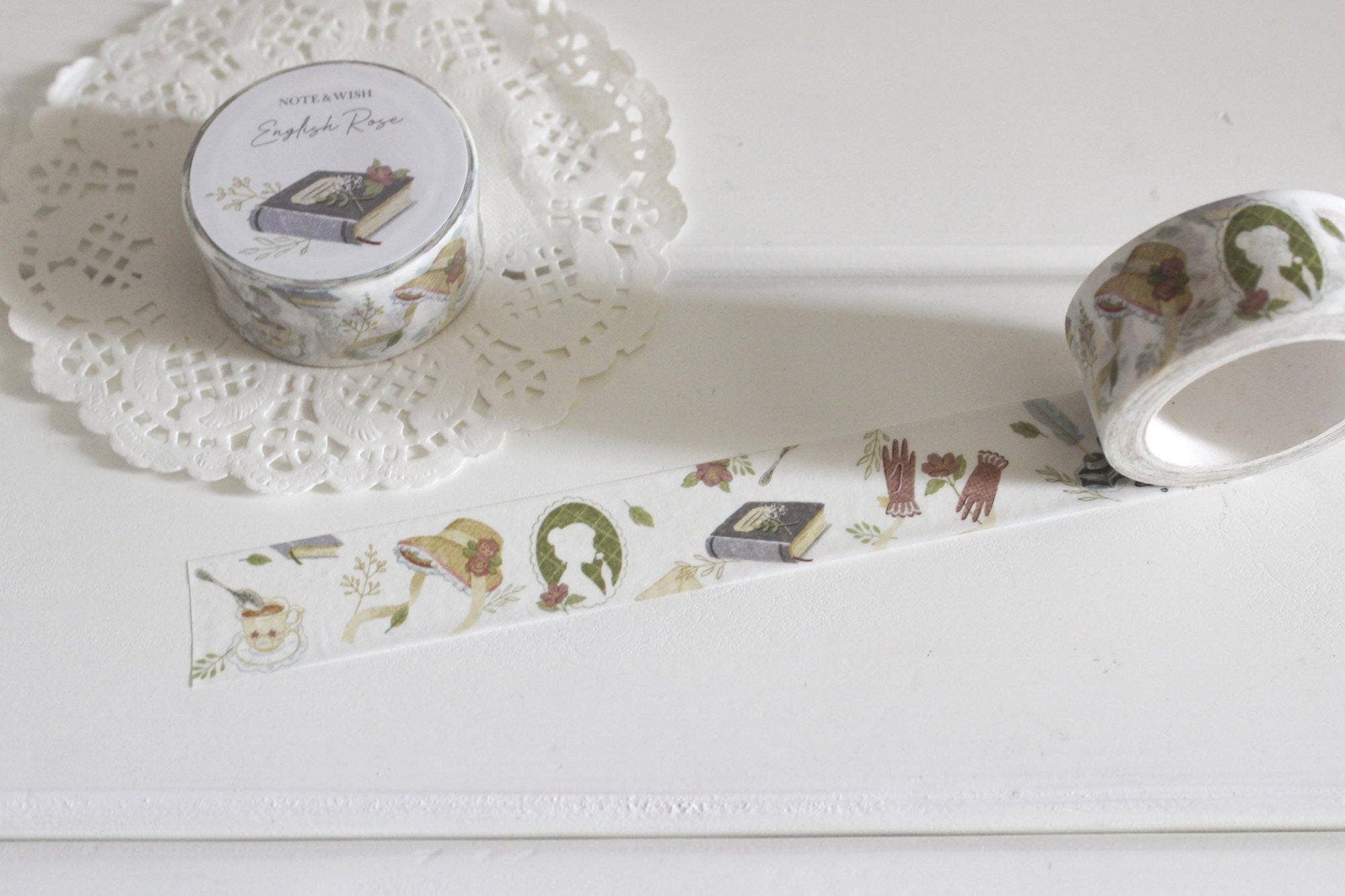 English Rose Washi, Note & Wish Washi Tape-DutchMills