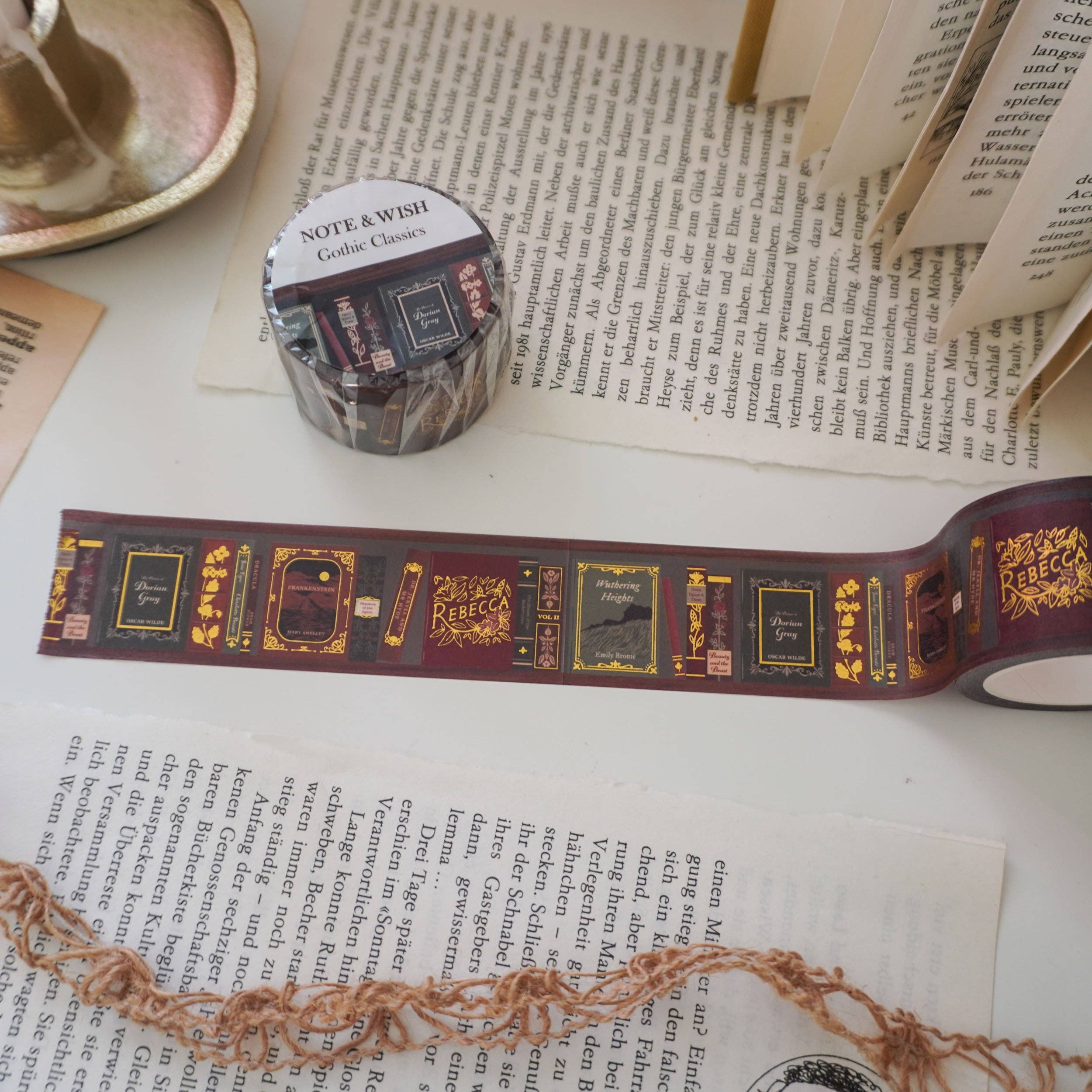Gothic Classics Washi Tape, Book Washi Tape-DutchMills