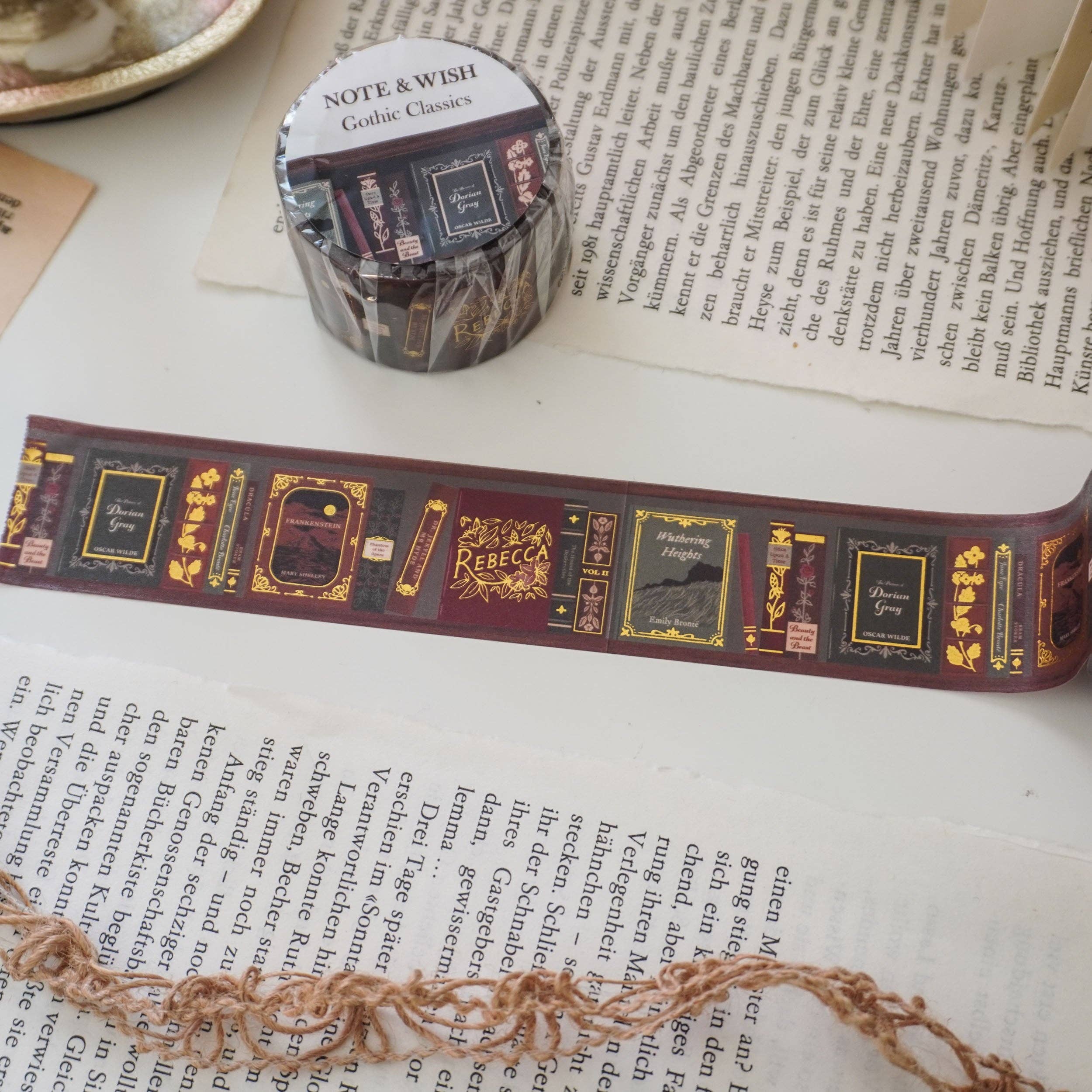 Gothic Classics Washi Tape, Book Washi Tape-DutchMills