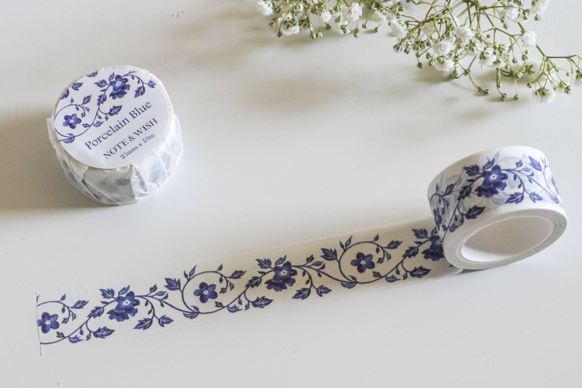 Note & Wish - Porcelain Blue Washi Tape-Maskingtape-DutchMills