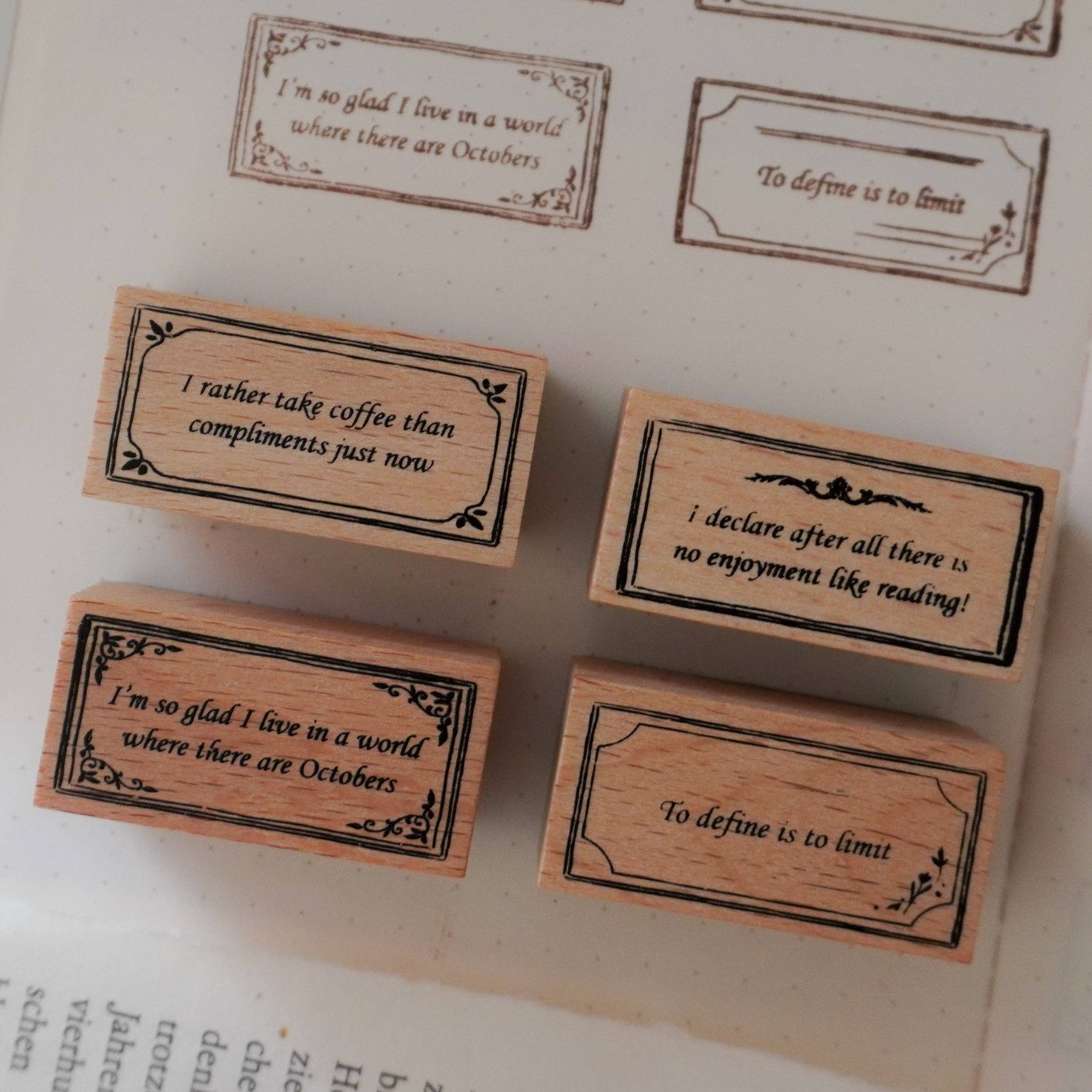 Literary Quotes Rubber Stamps - Book Quotes Stamp Collections: 4. Literary Quote - Define-DutchMills