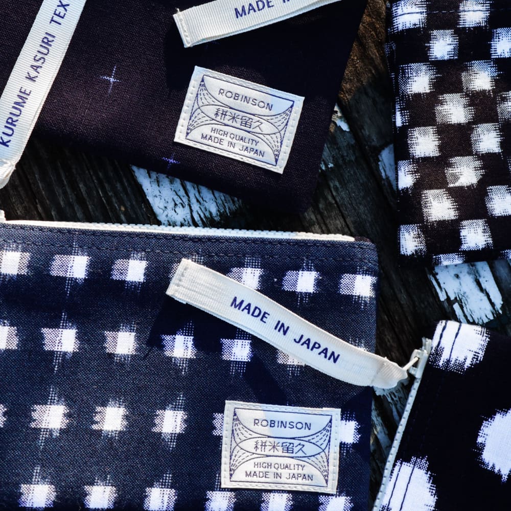 Okamoto Shoten - Pouch M Square dot Navy/White-Etui-DutchMills