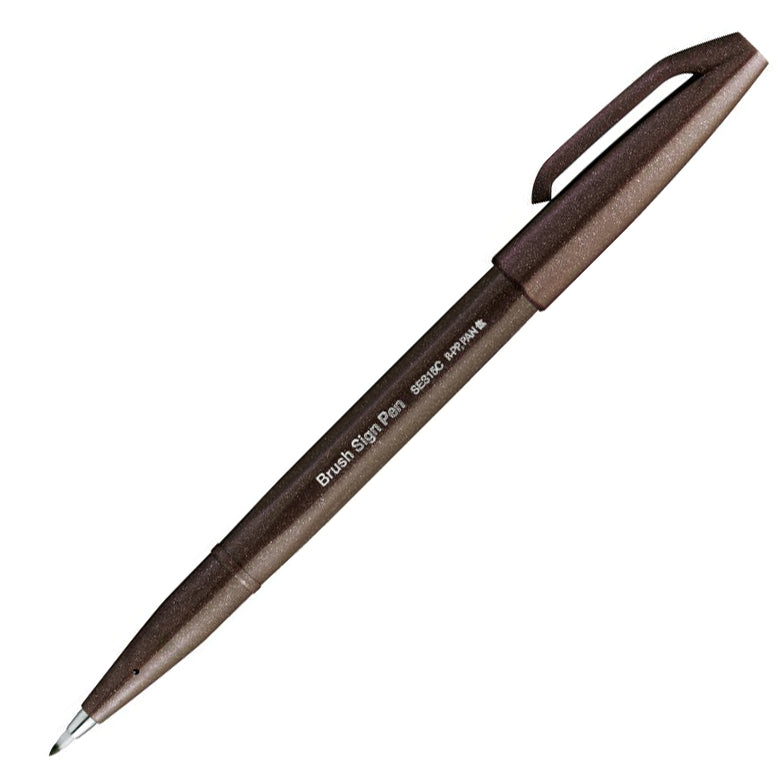 Pentel - Brush Sign Pen SES15C - E3X - Dark Brown-Stift-DutchMills