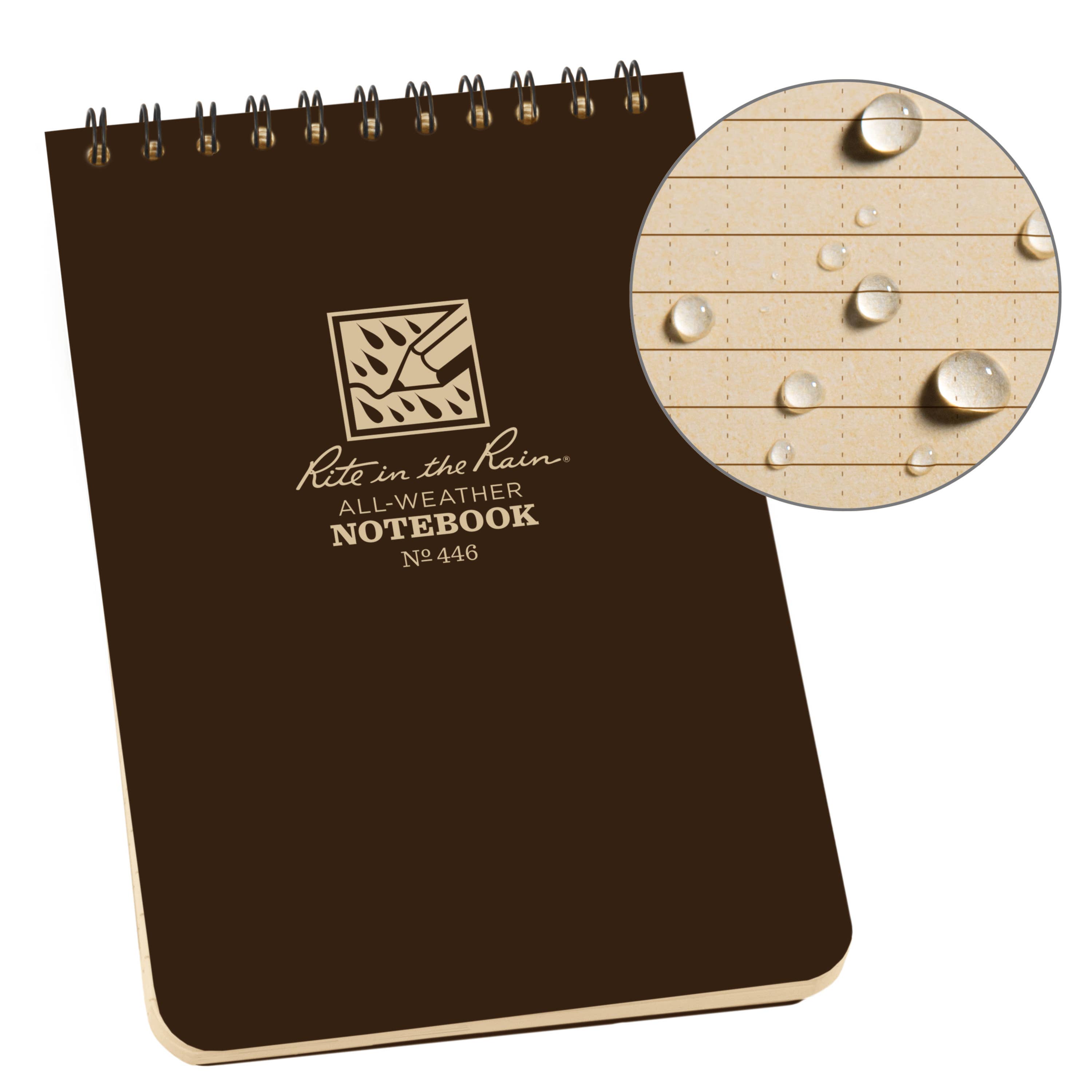 Rite in the Rain 4" x 6" Brown Top-Spiral Notebook-DutchMills