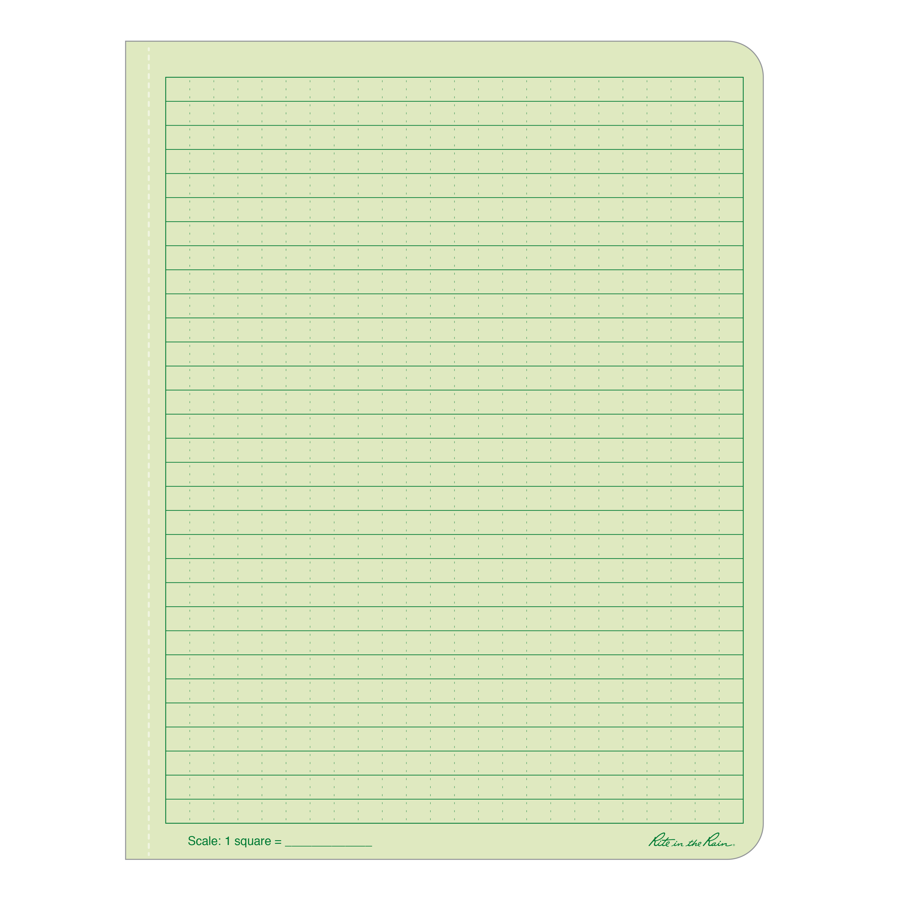 Rite in the Rain 6.75" x 8.75" Green Hard Cover Book-DutchMills