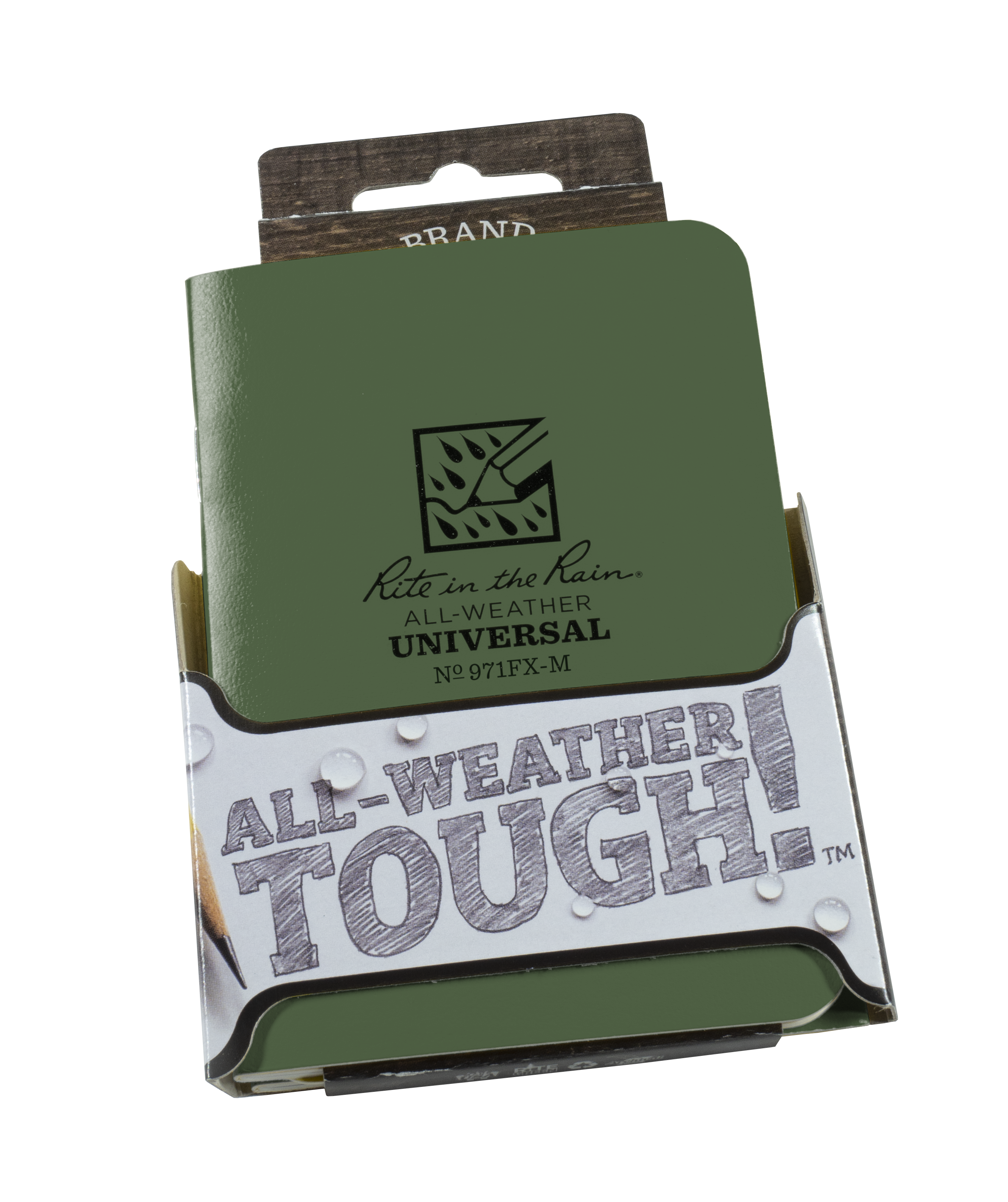 Rite in the Rain Notebook, 3.25" x 4.625" Green Cover 3 PK-DutchMills