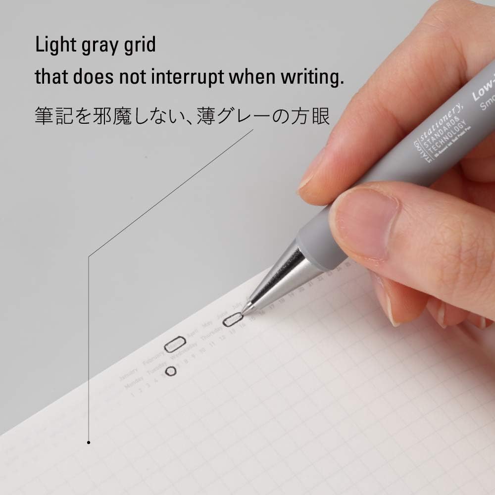 Stalogy - 1/2 Year Notebook - B6 Black - Grid-Notitieboek-DutchMills