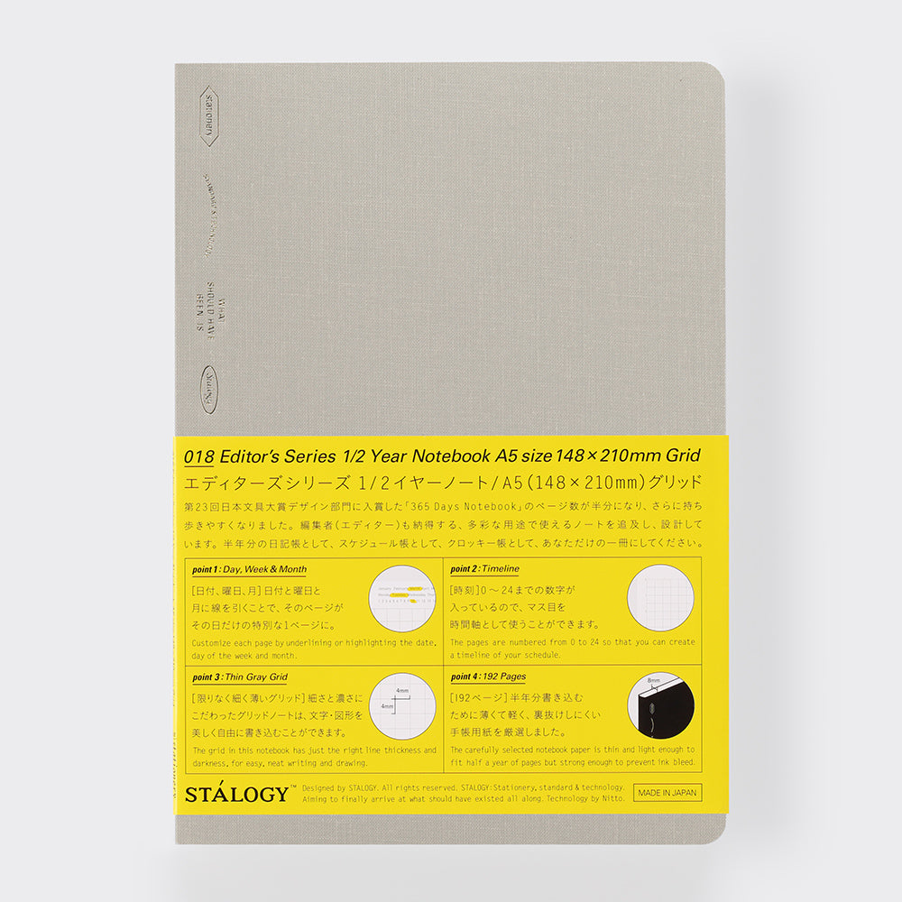 Stalogy - 1/2 Year Notebook - Limited Edition 2023 - Fog Grey-Notitieboek-DutchMills