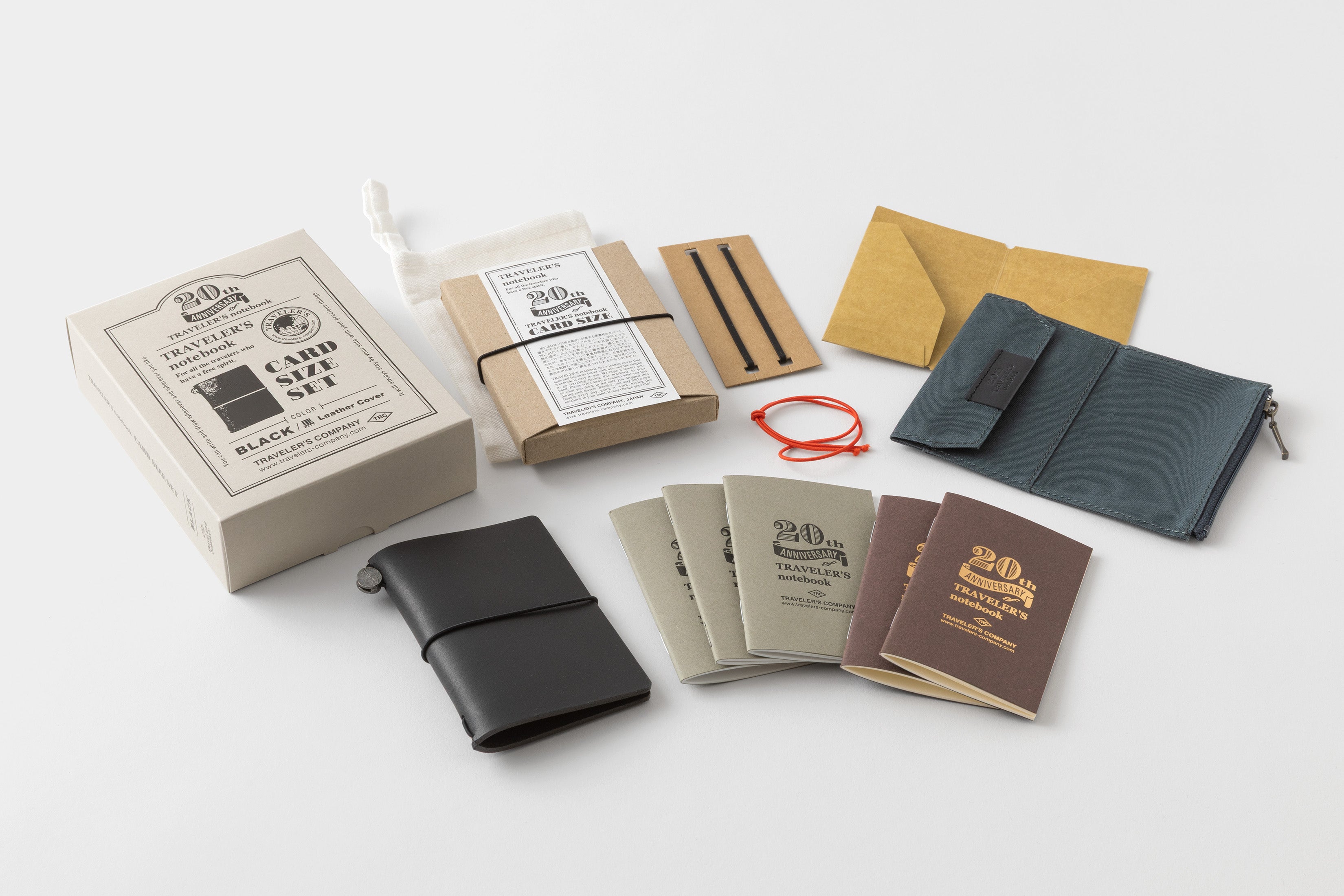 TRAVELER'S notebook - Card Size Set - Black (20th Anniversary)-Notitieboek-DutchMills