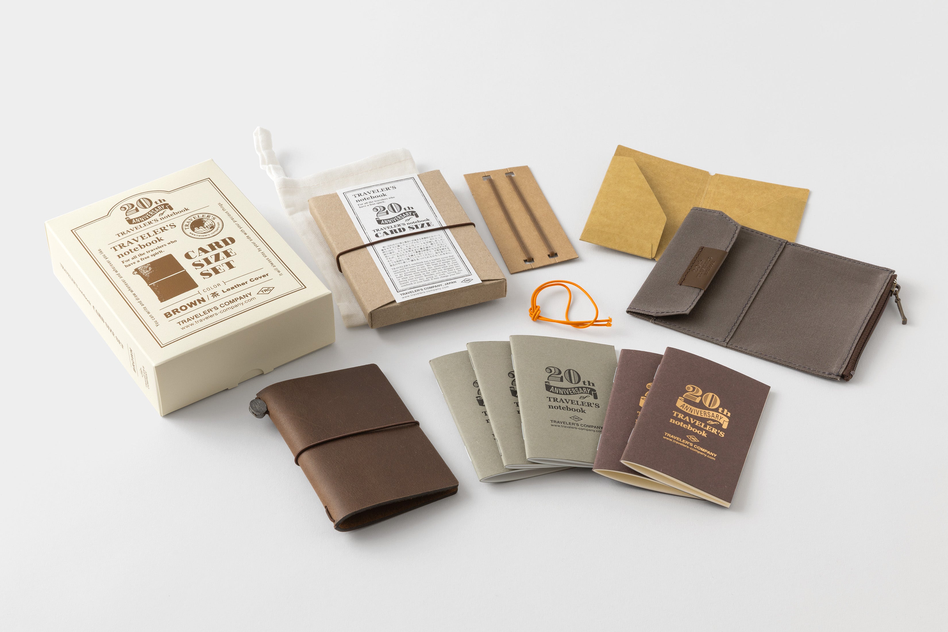 TRAVELER'S notebook - Card Size Set - Brown (20th Anniversary)-Notitieboek-DutchMills