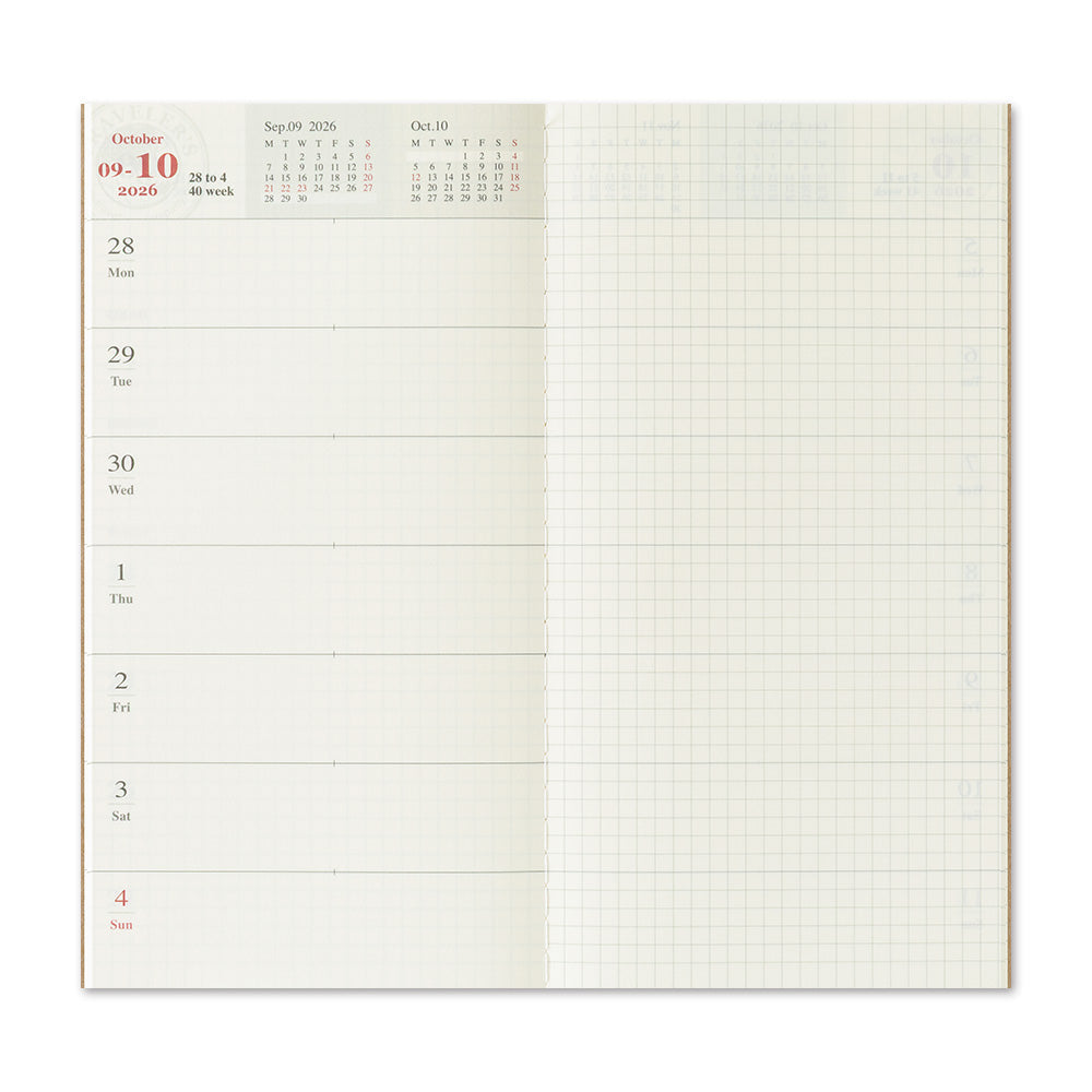 TRAVELER'S notebook - Diary 2026 Second Half - Weekly + Memo Refill-Agenda-DutchMills