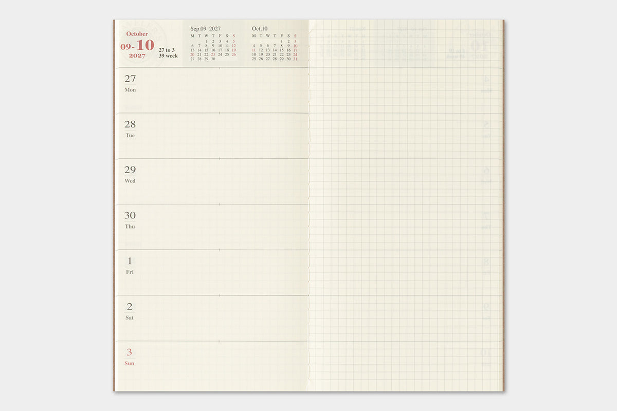 TRAVELER'S notebook - Diary 2027 Weekly + Memo Refill-Agenda-DutchMills