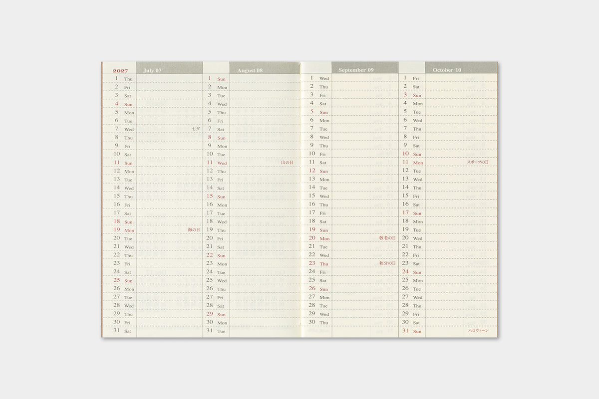 TRAVELER'S notebook - Diary 2027 Weekly Refill (Passport size)-Agenda-DutchMills