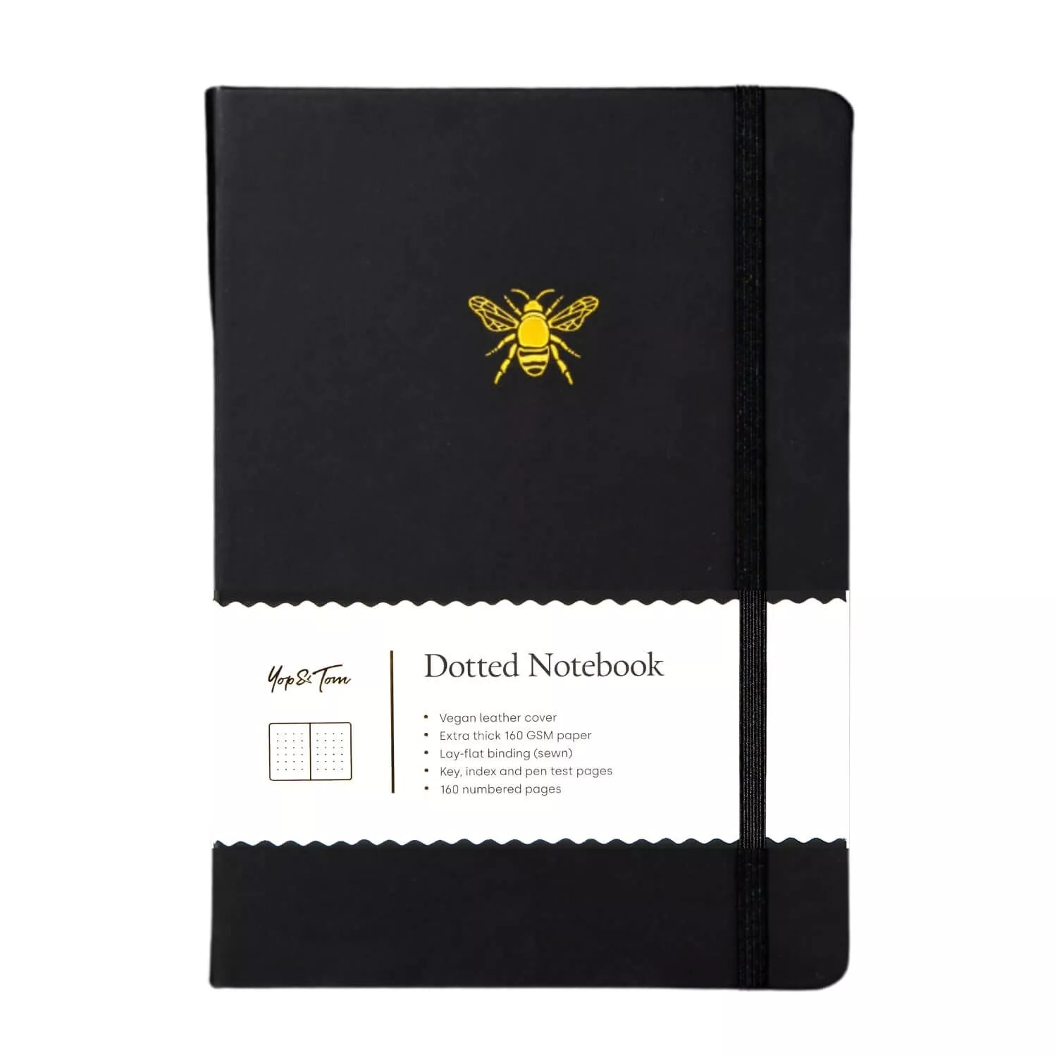 Yop & Tom - A5 Dot Grid Journal - Bee - Charcoal-Notitieboek-DutchMills