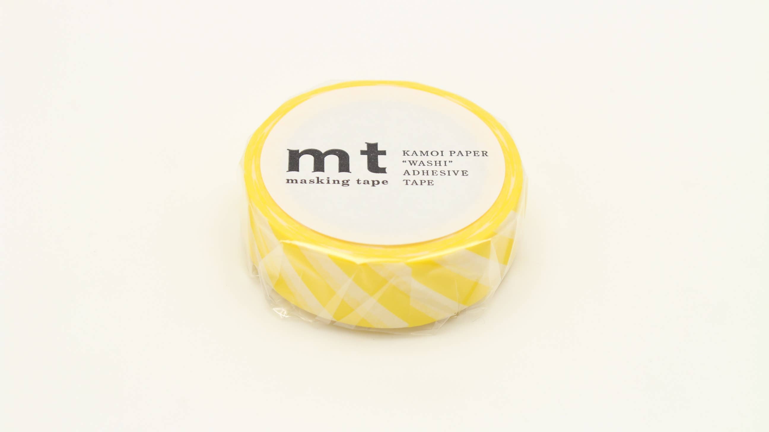 Washi Tape - white with yellow stripes basic MT01D369RZ-DutchMills