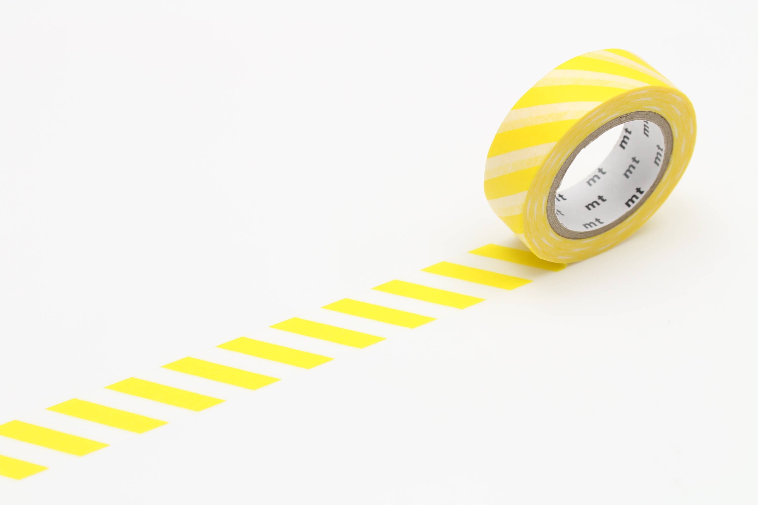 Washi Tape - white with yellow stripes basic MT01D369RZ-DutchMills