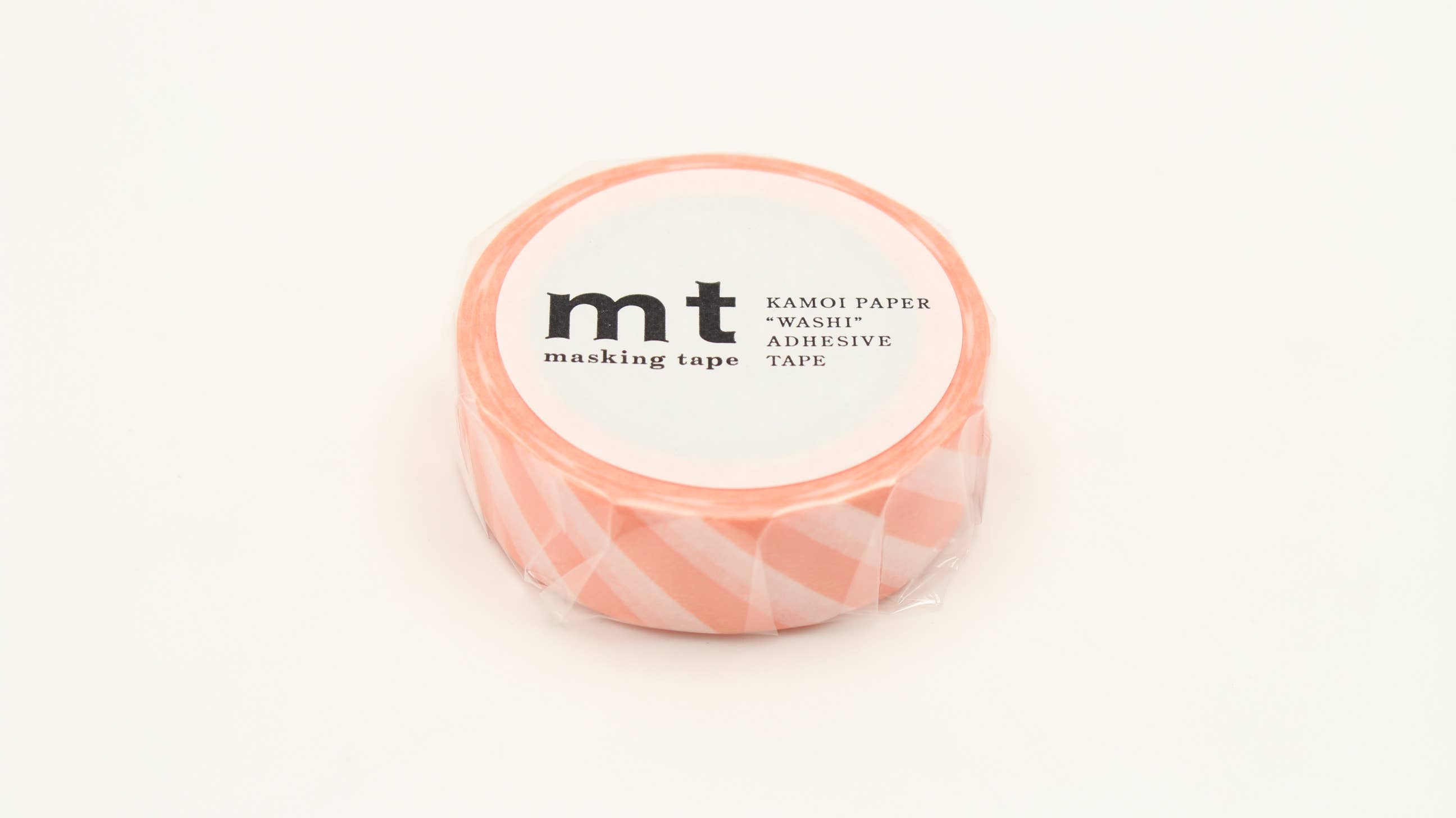 Washi Tape - white with apricot-orange stripes MT01D370RZ-DutchMills