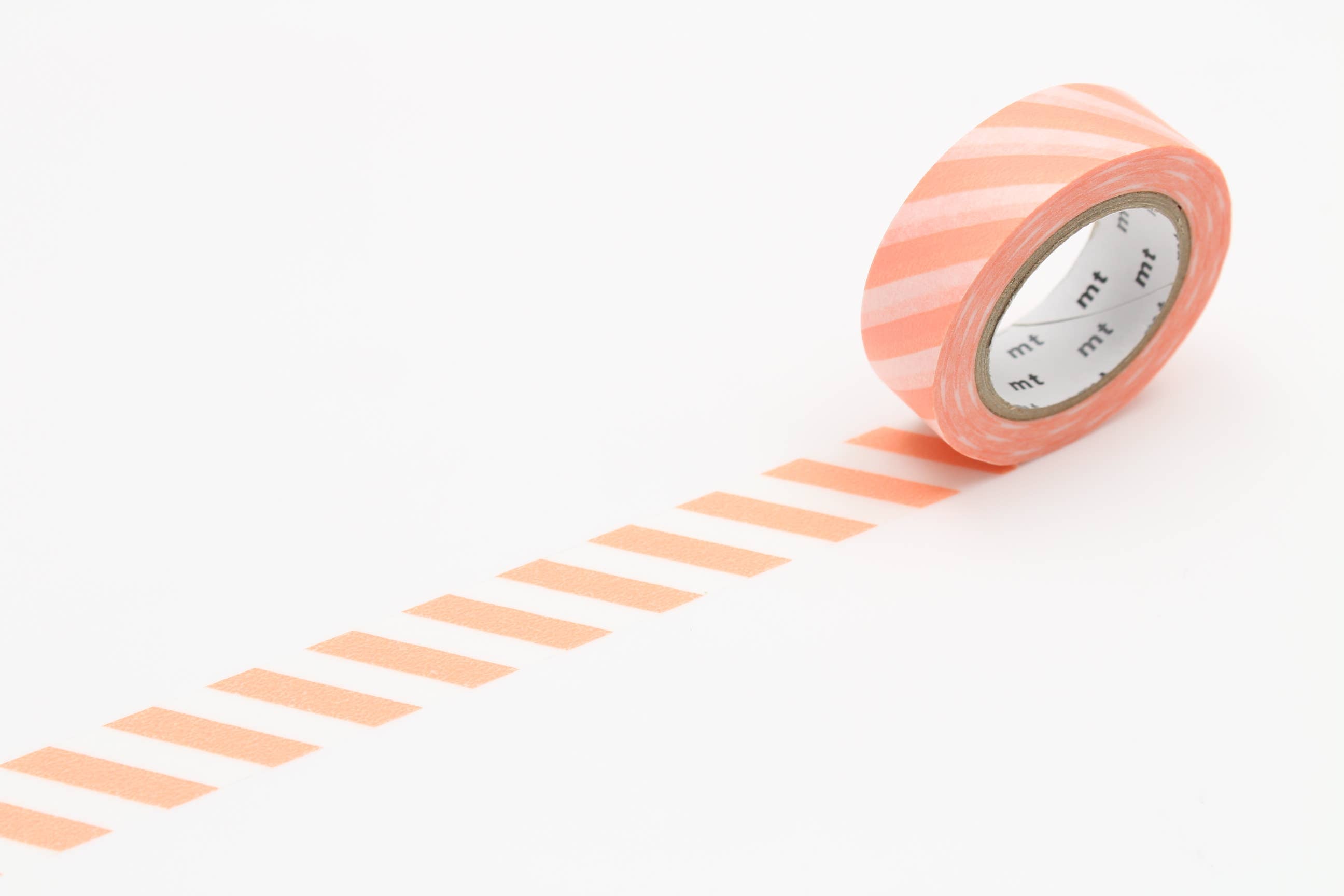 Washi Tape - white with apricot-orange stripes MT01D370RZ-DutchMills