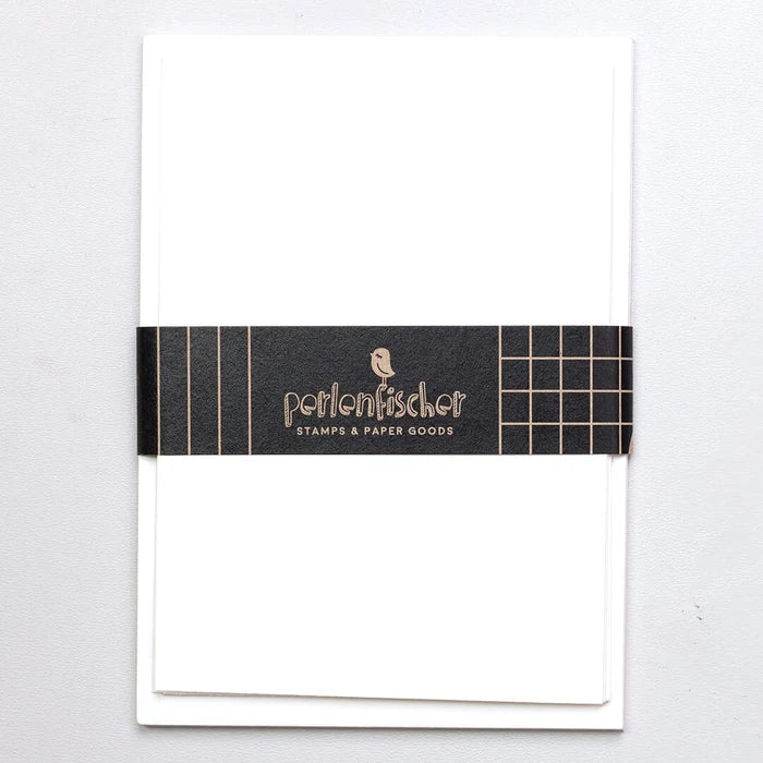 Perlenfischer - Witte kaart met witte envelop (5 stuks)