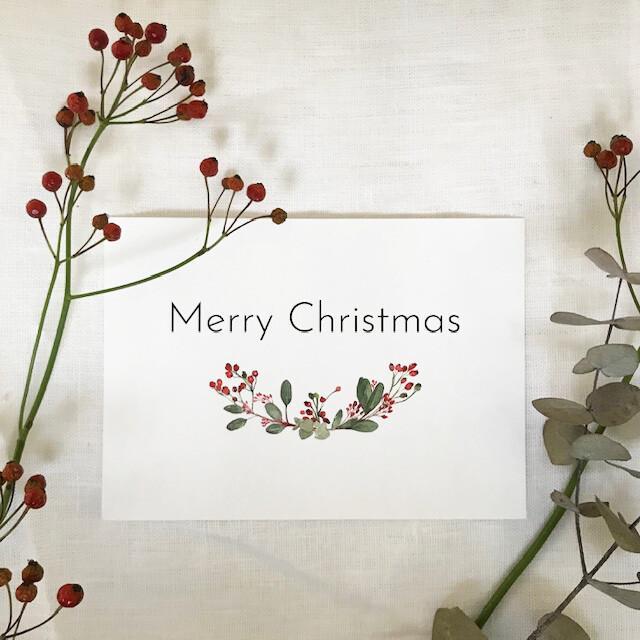 Caroline Vieira - Twigs & Rose Hips Christmas-Kaart-DutchMills