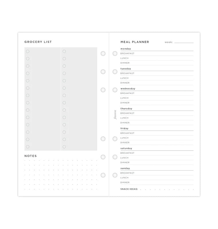 Filofax - Minimal Meal Planner - Personal-Refill-DutchMills