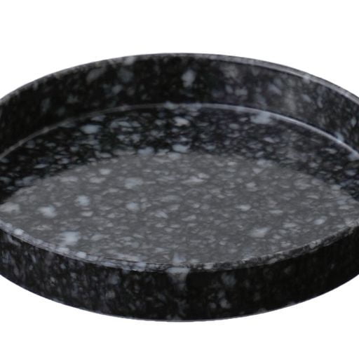 Hightide - Marbled Melamime Circle Desk Tray - Black-Bakje-DutchMills