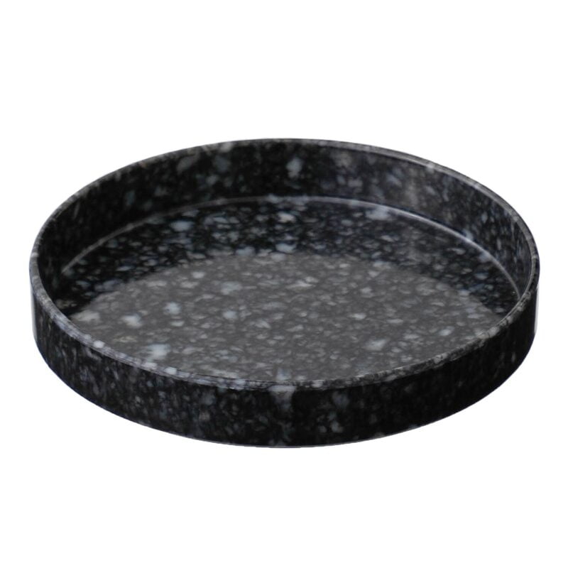 Hightide - Marbled Melamime Circle Desk Tray - Black-Bakje-DutchMills