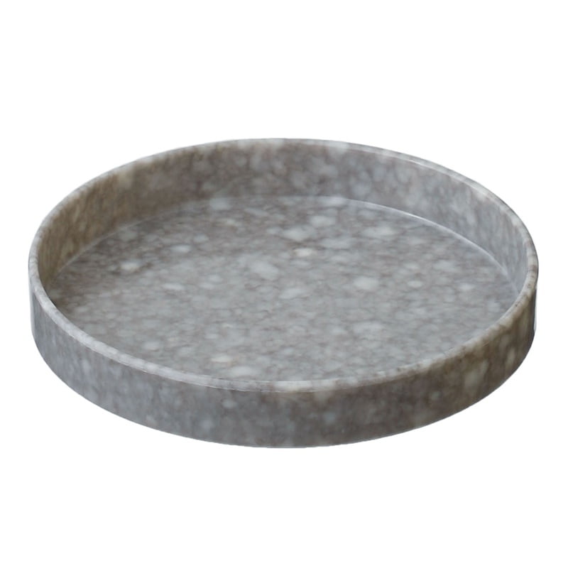 Hightide - Marbled Melamime Circle Desk Tray - Grey-Bakje-DutchMills