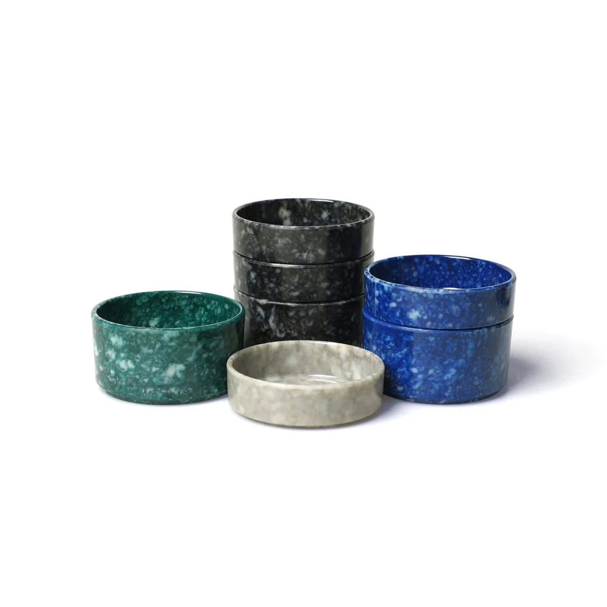 Hightide - Marbled Melamime Stacking Tray M - Navy-Bakje-DutchMills