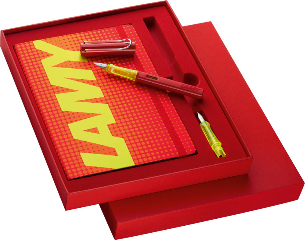 LAMY - AL-star glossy red - Vulpen met Notebook-Vulpen-DutchMills